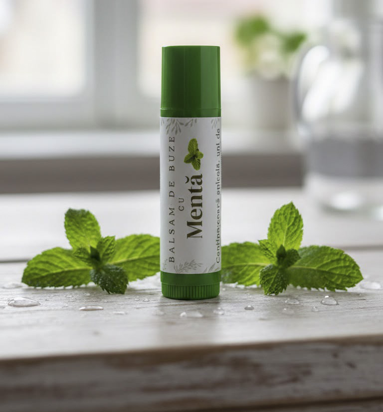Balsam de buze natural cu Mentă