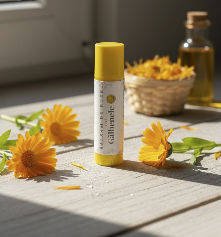 Balsam de buze natural cu Gălbenele